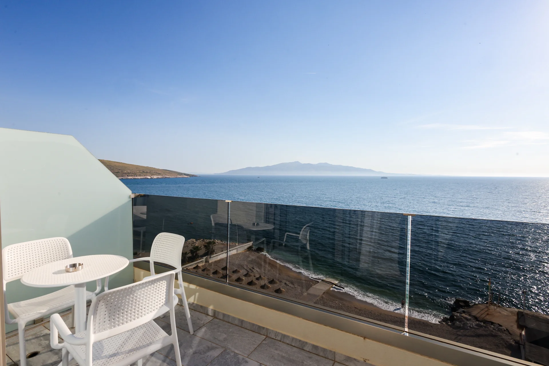 Private terrace overlooking the Ionian Sea