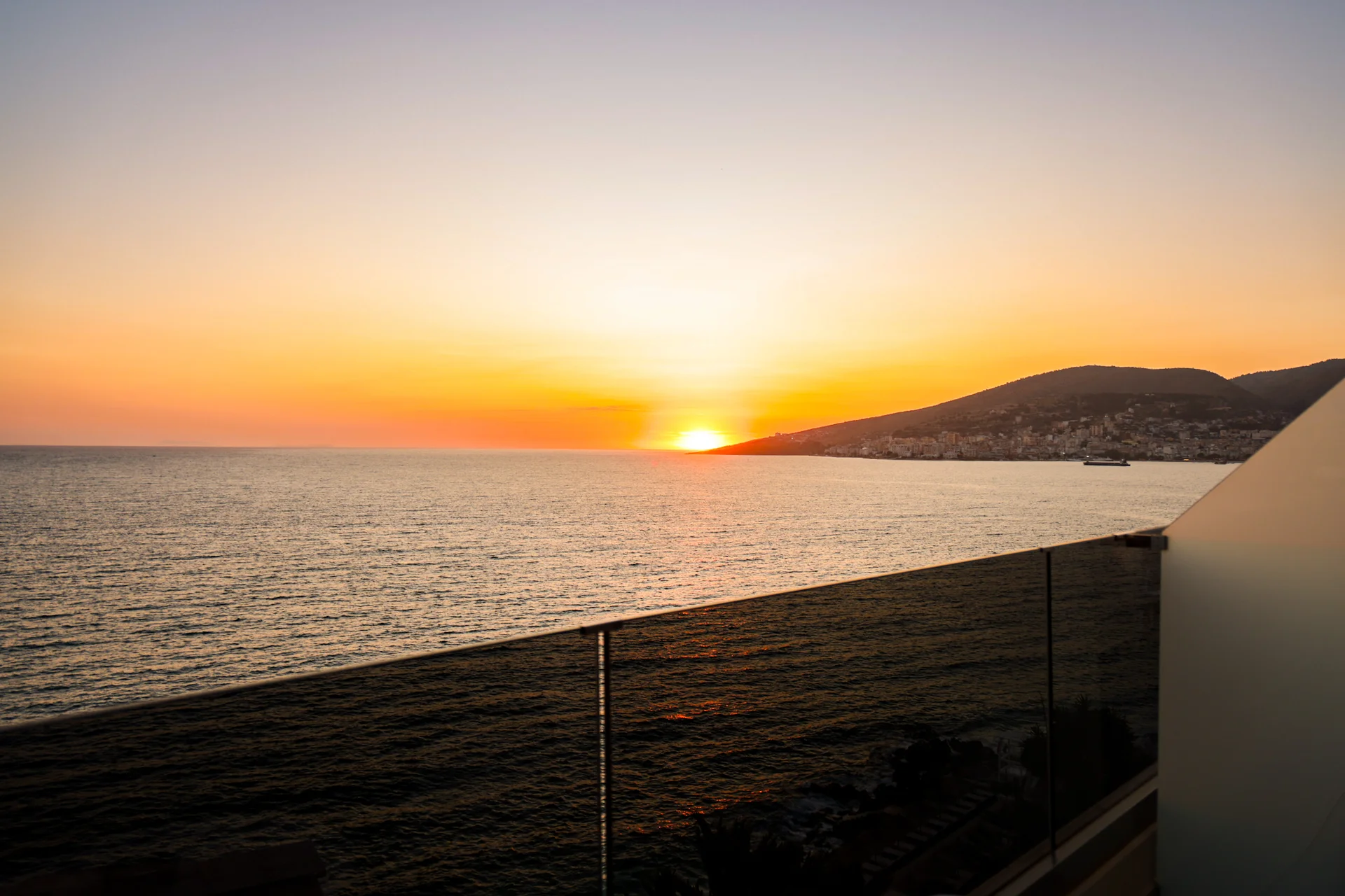 Ionian Sea sunset from balcony